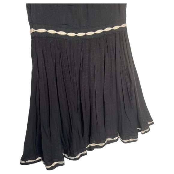 Free People Dress Womens 2 Delightful Birds Of A Feather Embroidered Flare Black - Picture 12 of 16